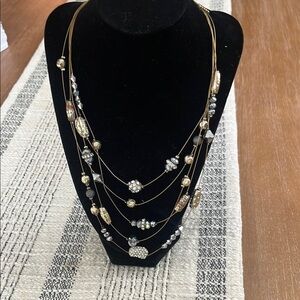 Chico's Gold and Silver Multi-Strand Necklace